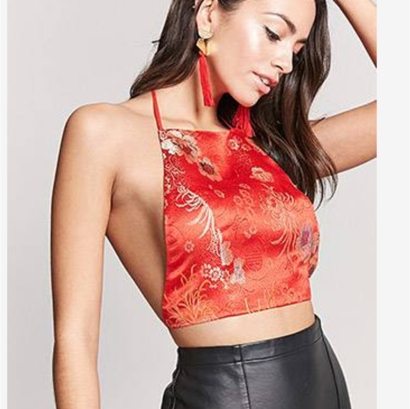 Satin Floral Halter - Picture 3 of 3